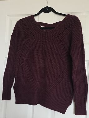 Rue21 Women's Scoop Neck Chunky Knit Sweater - Plum